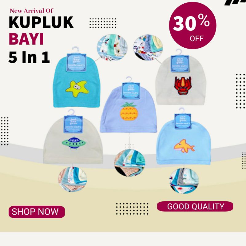 Topi Kupluk Bayi Laki Laki Perempuan Newborn 0 6 12 Bulan