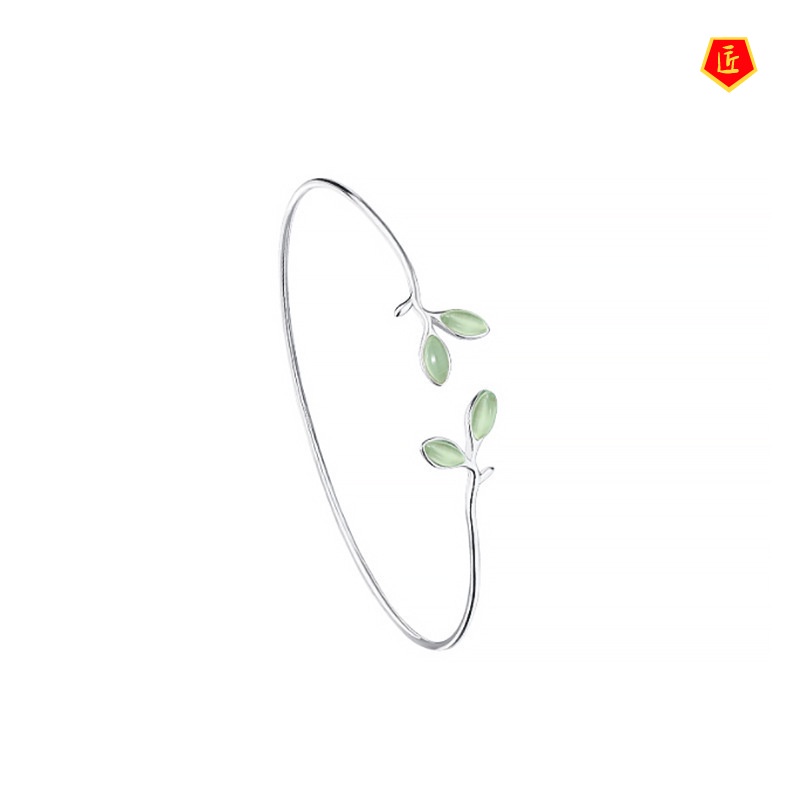 [Ready Stock]Simple Style 925 Silver Bud Bracelet Artistic Retro