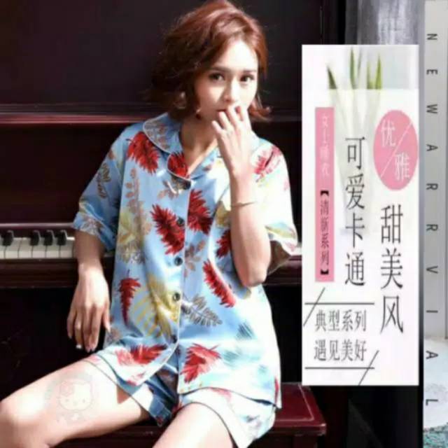 Baju tidur import piyama satin hotpants