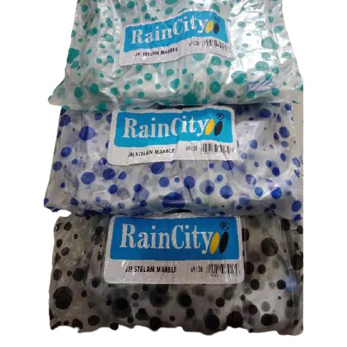 Jas Hujan Setelan Transparan Polkadot Rain City Marble 69130