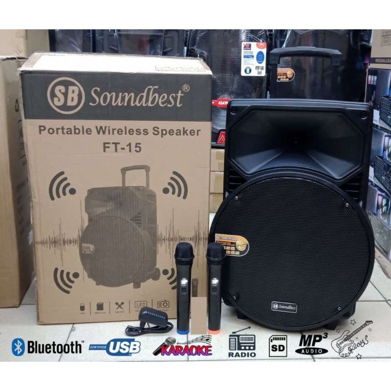 Portable Speaker wireless SOUNDBEST FT 15 speaker aktif