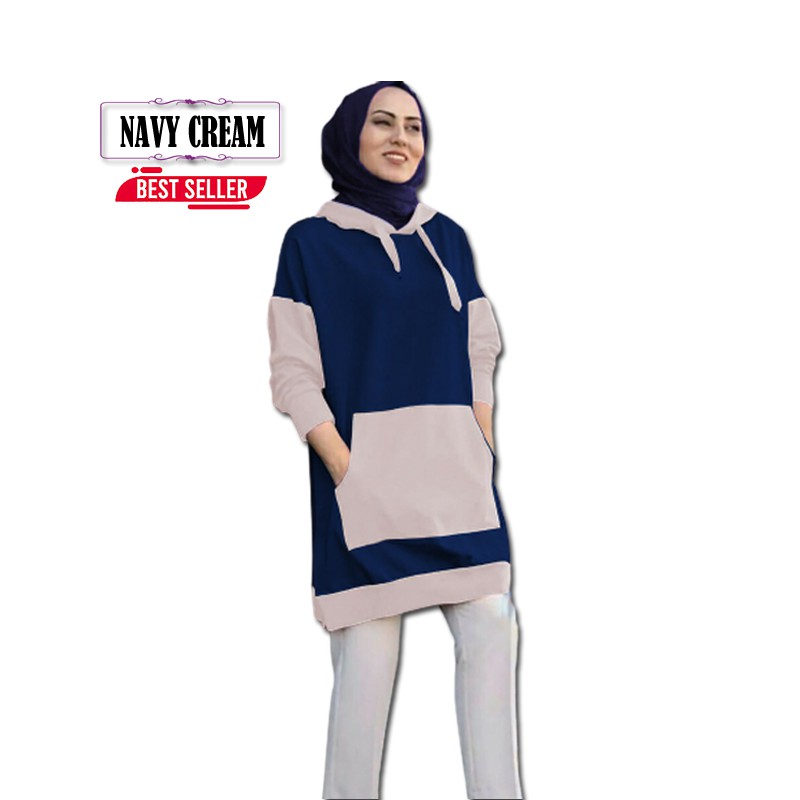 Tunik model hoodie baju muslim wanita terbaru tunik alea Kekinian Fashion Wanita Muslimah Remaja