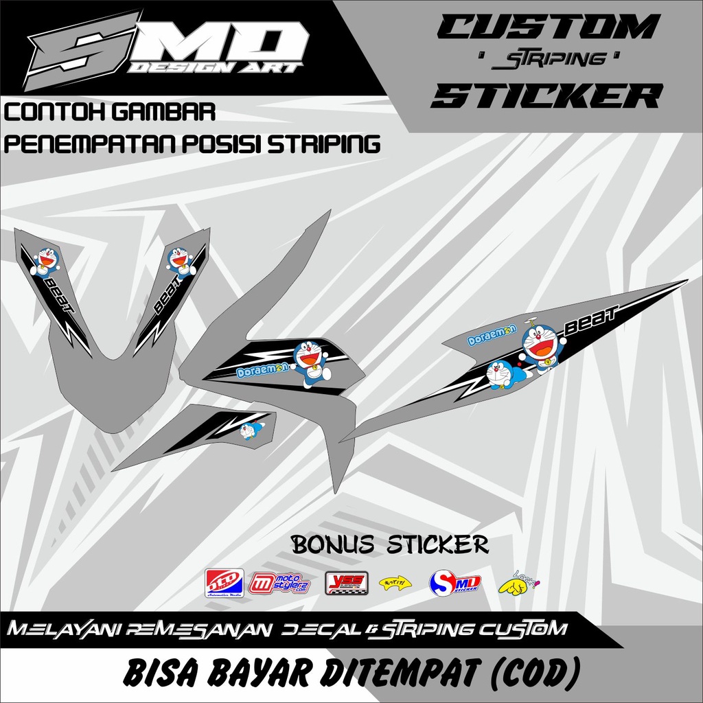 STRIPING STICKER VARIASI BEAT NEW 2020 DORAEMON