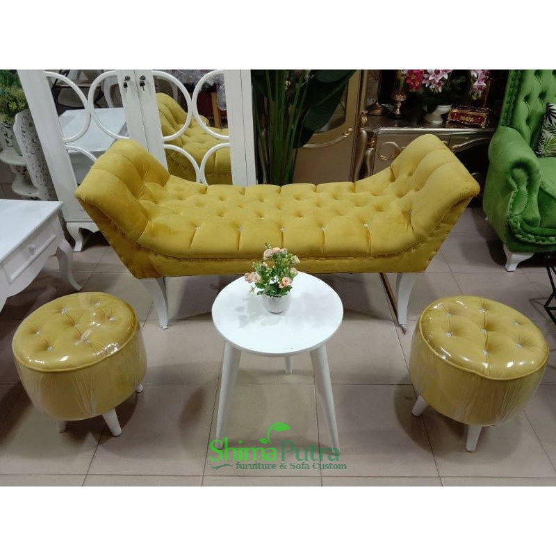 Bench Set Ottoman Plus Stool
