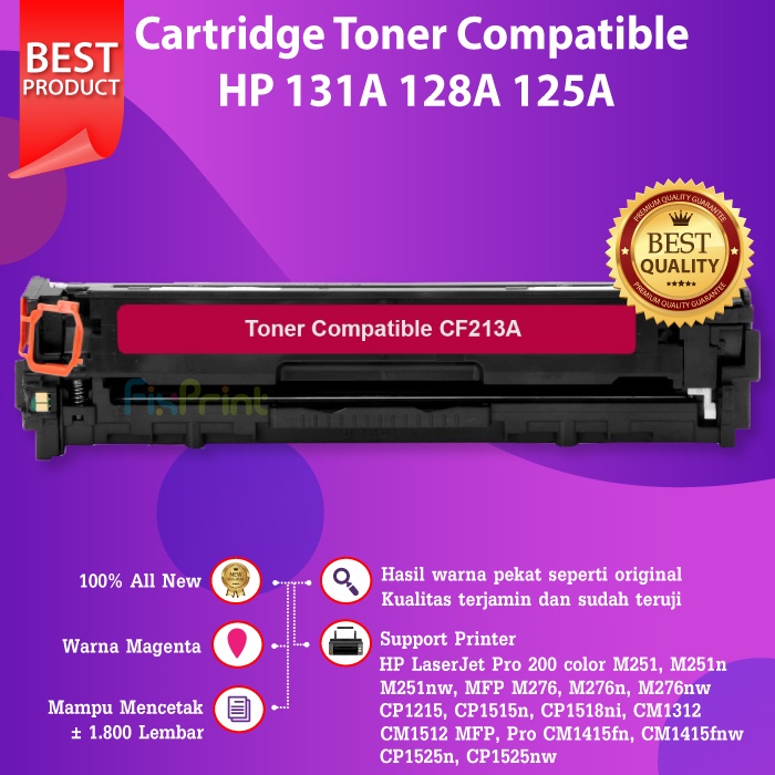 Cartridge Toner Compatible HP 131A CF210A 128A CE320A 125A CB540A Black Cyan Magenta Yellow CRG-416