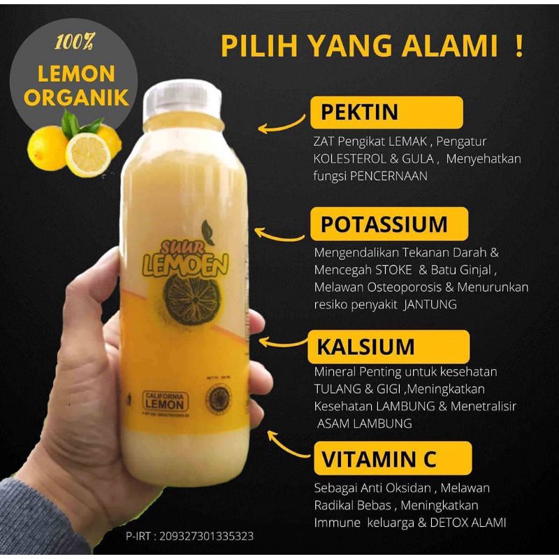 1 Liter Fresh Sari Lemon Murni Jus Untuk Diet Pelangsing Badan Detox Alami Dengan Bahan Lemon California by Suur Lemoen ID