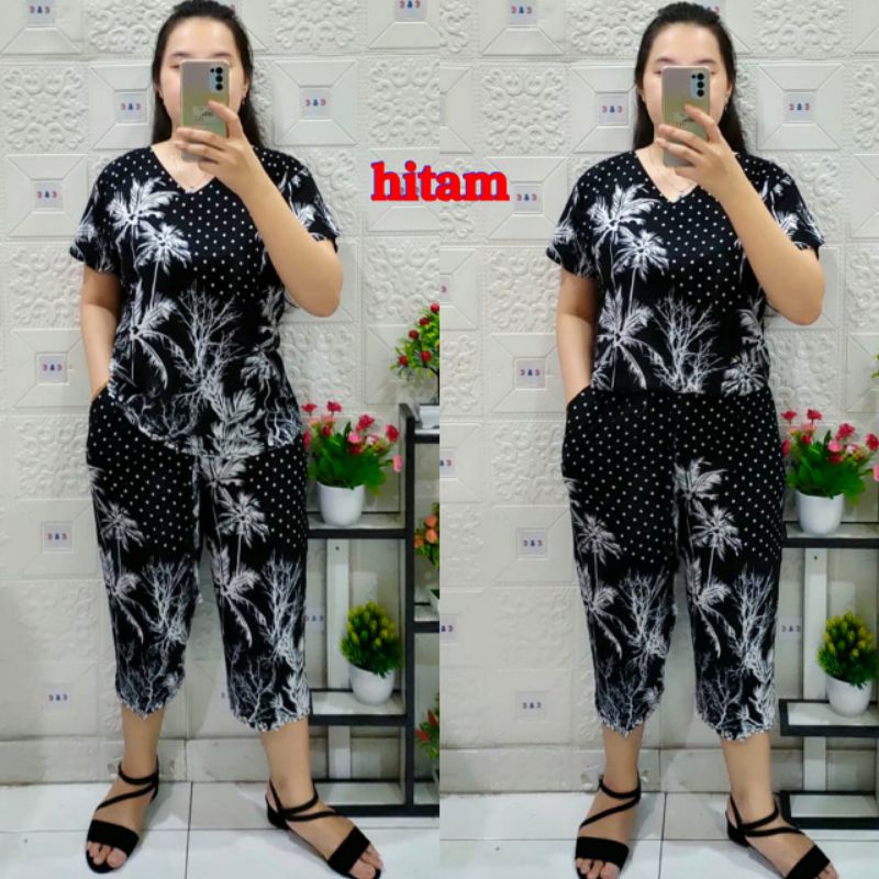 CNC - Trendy Dan Modis Stelan Andin Celana 7/9 Rayon Premium V Standar (XL)