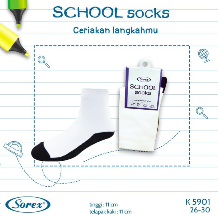 Kaos Kaki Sorex Anak Sekolah Cowok &amp; Cewek | Kaos Kaki Polos |tty