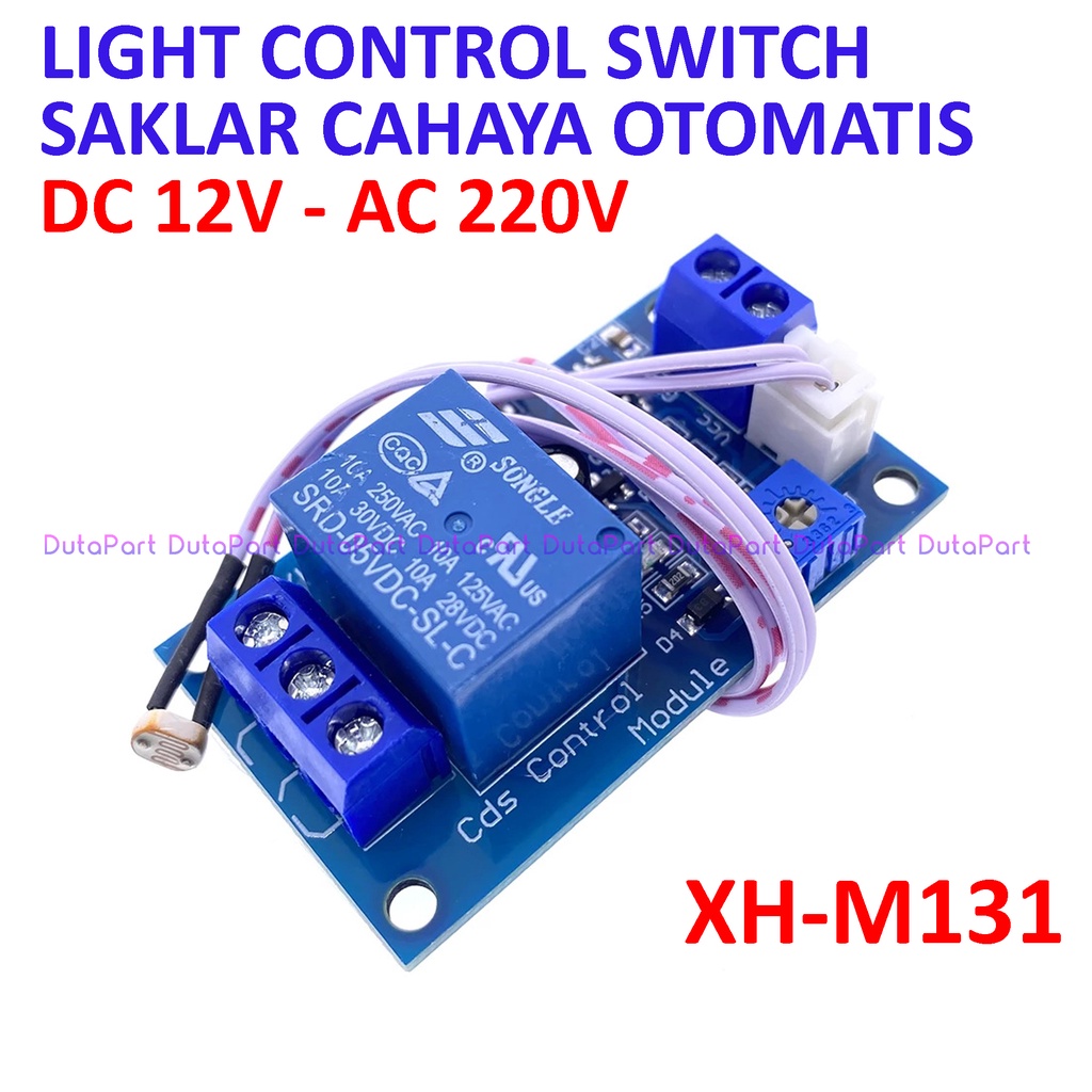 XH-M131 Sensor Saklar Cahaya Otomatis LDR DC 12V Output Relay AC 220V