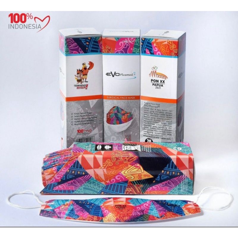 Masker Evo / masker Evoplusmed 4D / Evo Masker / Masker 4D / Masker Evo edisi PON PAPUA