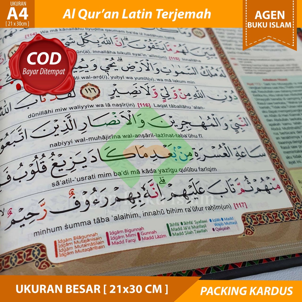 COD/Bayar Ditempat Al Quran Al Misbah A4 Mushaf Latin Per Ayat Terjemah Besar 100% ORIGINAL
