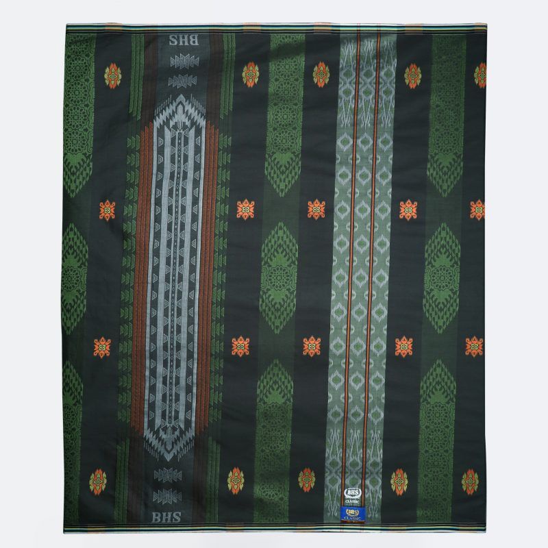 Sarung BHS Classic Gold Motif JGB Hijau Tua