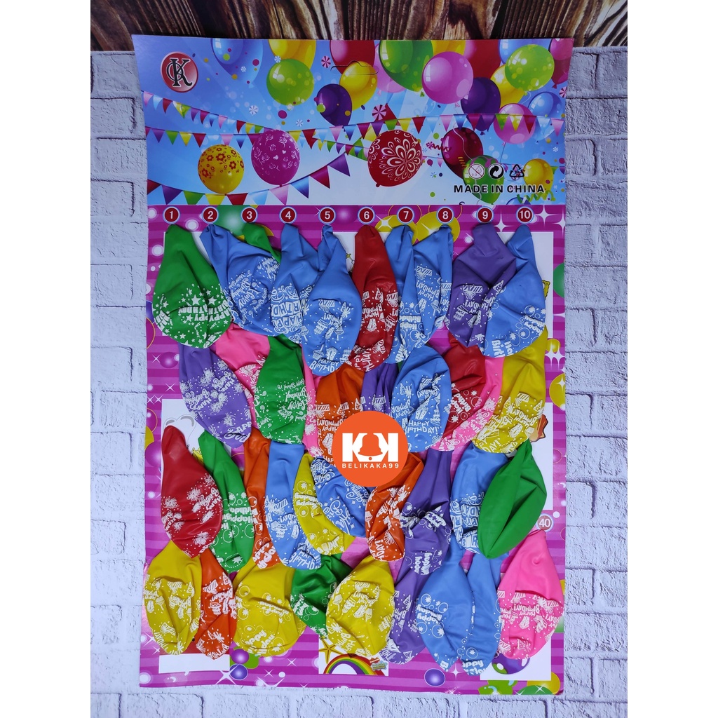 (40 PCS) BALON KARET LATEX MOTIF HAPPY BIRTHDAY / ULANG TAHUN / DORAEMON / POLKADOT LEMBAR ISI 40 PCS / BALON MOTIF / BALON ULANG TAHUN / BALON HAPPY BIRTHDAY / BALON DORAEMON / BALON POLKADOT / BALON TOTOL