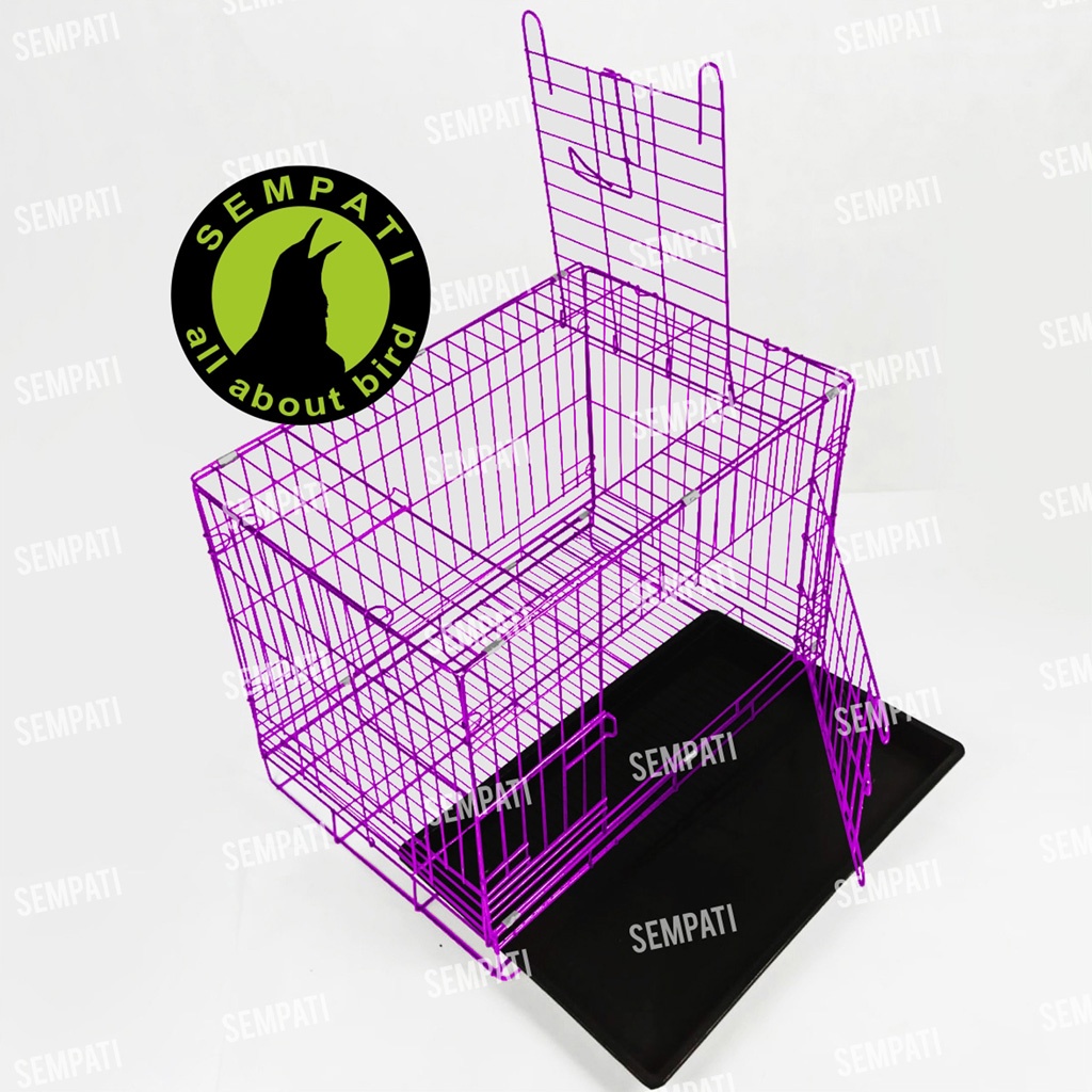 KANDANG KUCING BESI IMPORT LIPAT PET CARGO KANDANG HEWAN KANDANG KELINCI ANJING SANGKAR KUCING KDCAT-UNGU