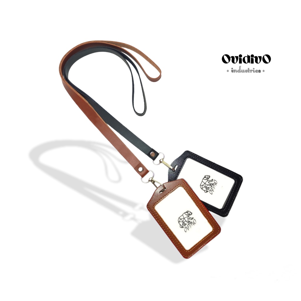 

Lanyard ID card gantungan Name tag kulit