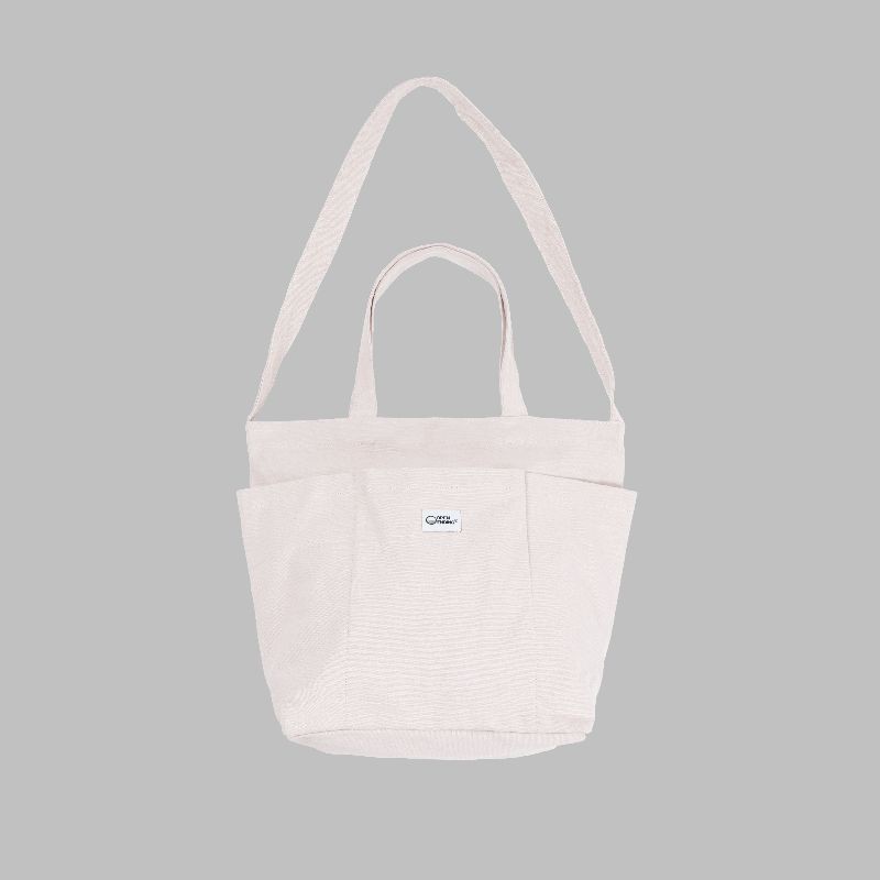 Open Ending 2Ways Premium Canvas Totebag //Tb.002-01.Ivory