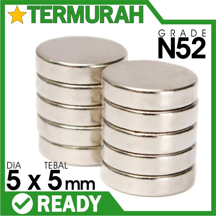 magnet super kuat neodymium / magnet neodymium n52 5x5mm / Magnet neodymium bulat