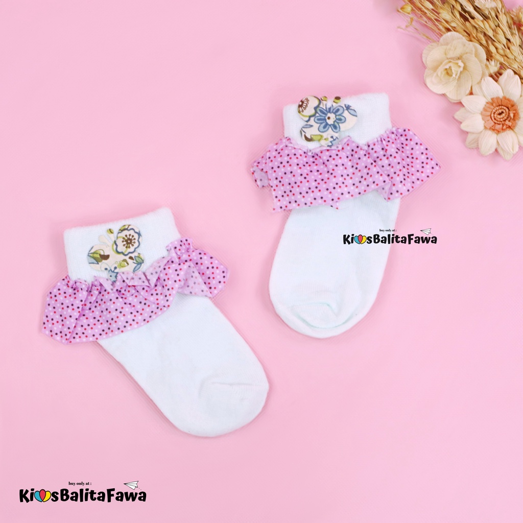 [HIJAU MUDA] Kaos Kaki Pita Renda &amp; Prewalker Socks 3D Bayi / Anti Slip Raju Halus Baby Perempuan Import Murah Polos Stretch Babycinnamon