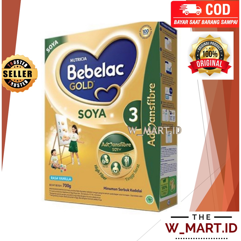 BEBELAC GOLD SOYA 3 SUSU ANAK 1-3 TAHUN VANILLA 700 GR