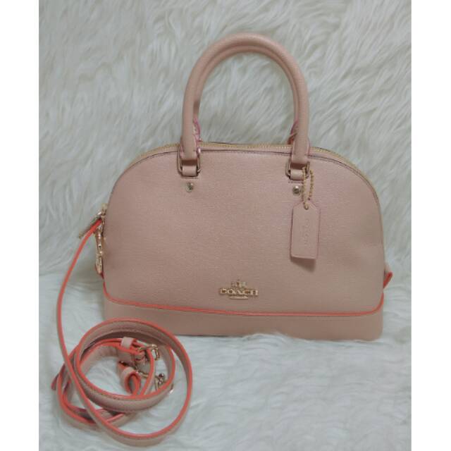TAS COACH MINI SIERRA NUDE PINK MULTI F13310 AUTHENTIC 100%