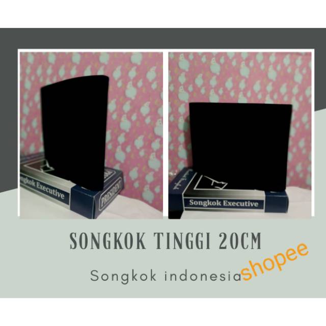 SONGKOK TINGGI 20 CM PECI HITAM KOPIAH PANJANG BLUDRU HITAM BAHAN IMPORT