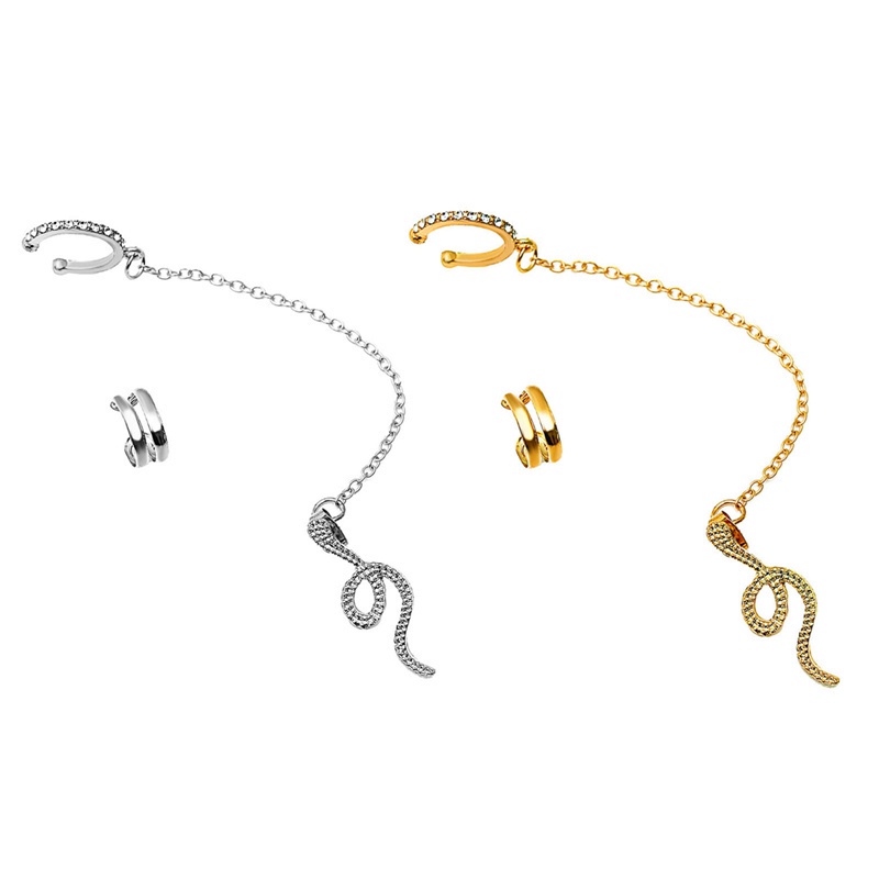 Fancyqube Anting Tusuk Rantai Panjang Desain Ular Bahan Kuningan Untuk Wanita 2022