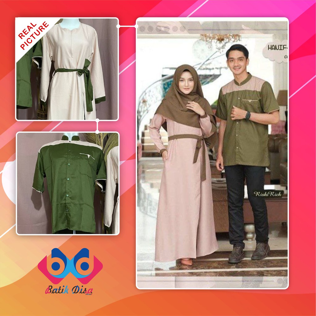 BAJU GAMIS COUPLE SARIMBIT KELUARGA PASANGAN MUSLIM NIBRAS AURORA PURPLE GAMIS PROMO TERBARU 2021