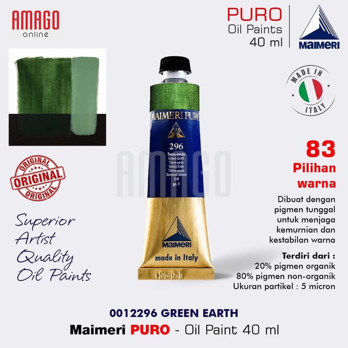 MAIMERI PURO - OIL PAINT - GREEN EARTH - 40ML - M0012296