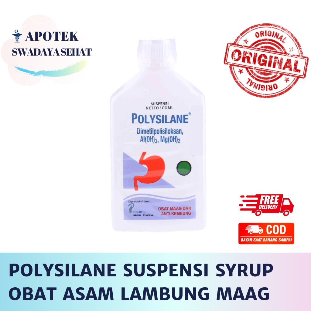POLYSILANE Suspensi 180 ML Syrup Obat Maag Asam Lambung Cair 100 ML Nyeri Perut Polisilen Polisylane Polisilane