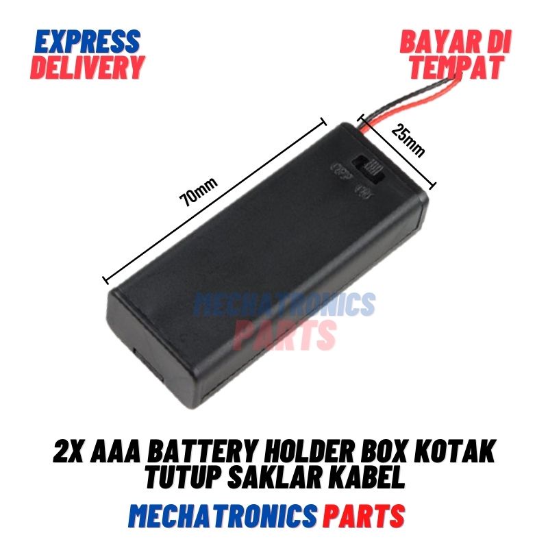 [SOC-9126] 2X AAA BATTERY HOLDER BATERAI CASE BATRE BOX KOTAK TUTUP SAKLAR KABEL