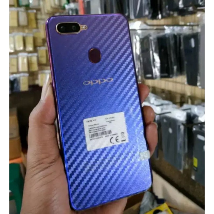 SKIN CARBON / GARSKIN / STICKER / ANTI JAMUR HP OPPO A5S/A12/A11K/A7/F9 ANTI GORES BELAKANG HP