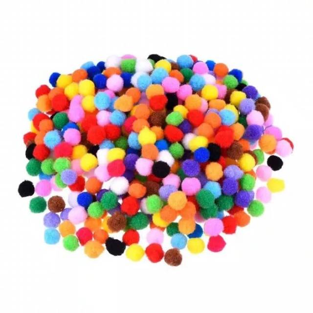 Bola pom pom halus 10mm mix warna bahan craft anting perhiasan dekorasi