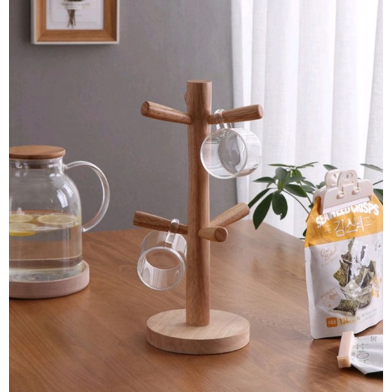 Tempat Gantungan Cangkir Mug Kayu Gantungan Gelas