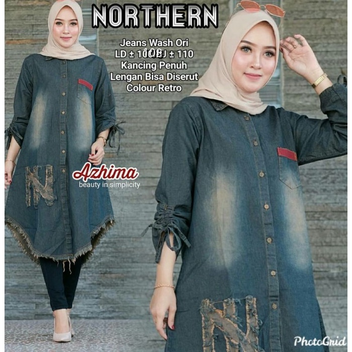 TUNIK JEANS WANITA / Tunik Muslim / Baju Muslim / Fashion Wanita / NOTHEN
