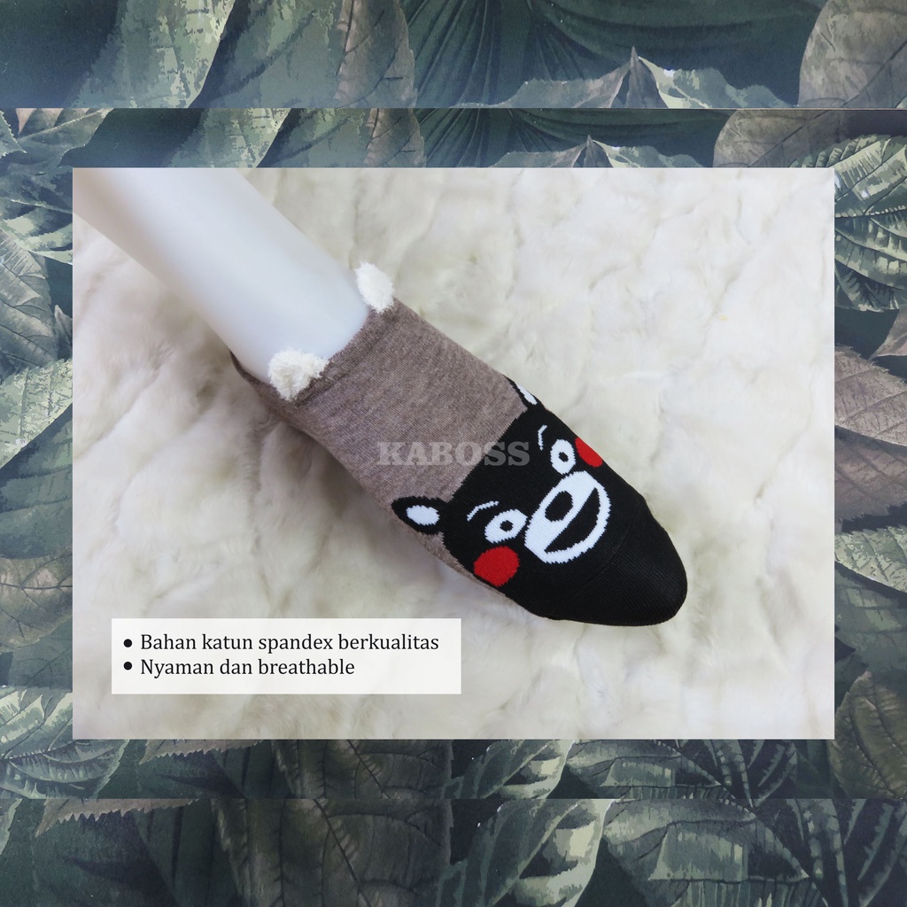 Kaboss Kaos Kaki Invisible / Balet / Dibawah Mata Kaki Motif Karakter 3D Aksen Telinga