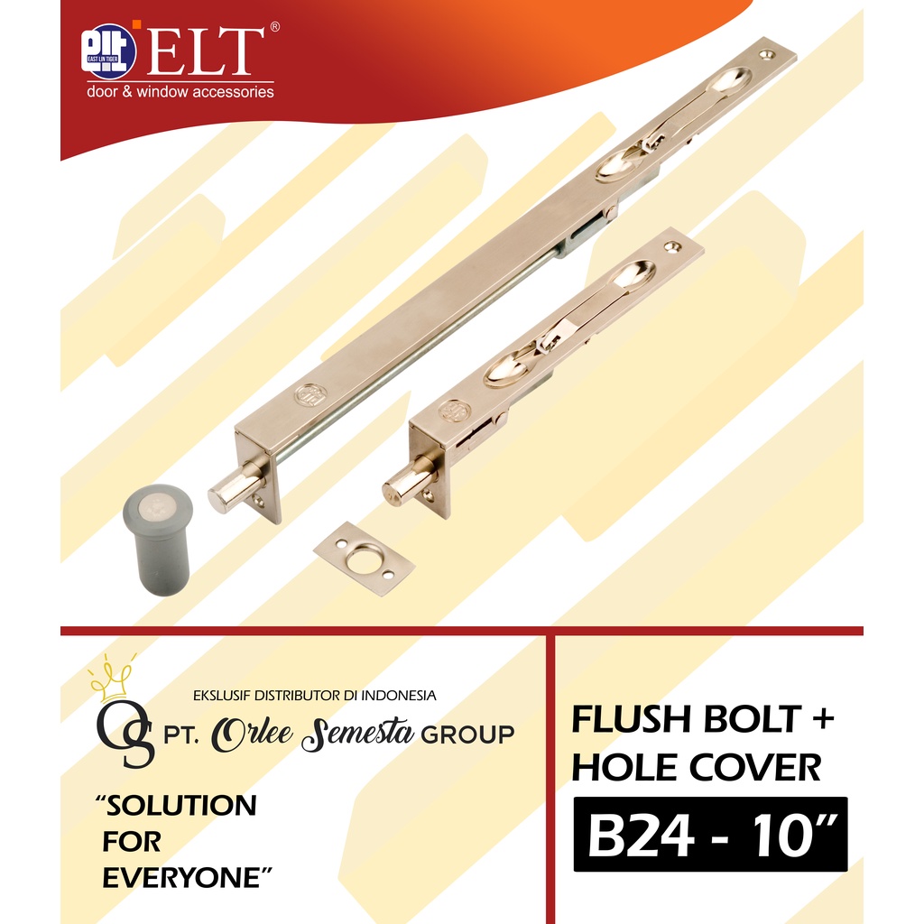 ELT FLUSH BOLT + HOLE COVER B24  II  GRENDEL TANAM ELT