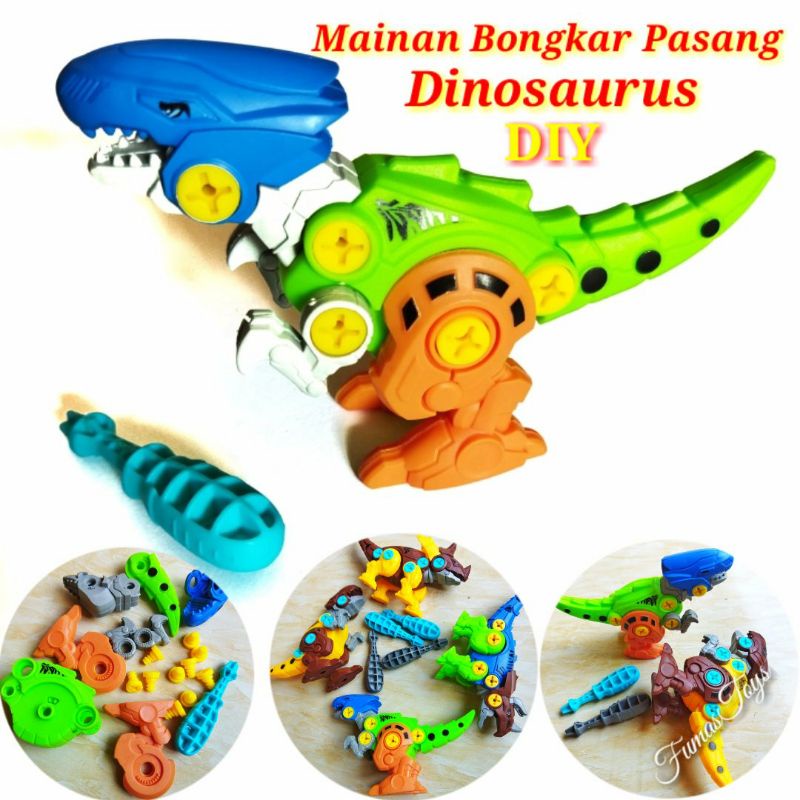 Mainan Dinosaurus Fancy DIY Pemasangan Dinosaurus Rakit Mainan Edukasi Puzzle Dinosaurus Bongkar Pas