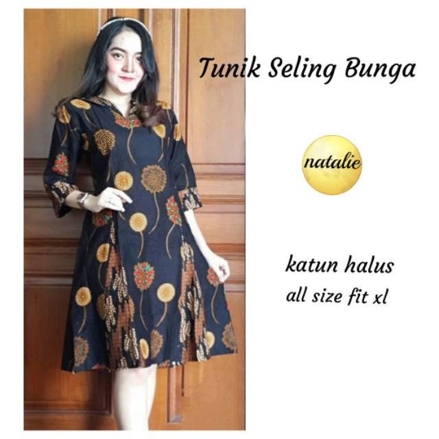 Tunik seling bunga dan daun