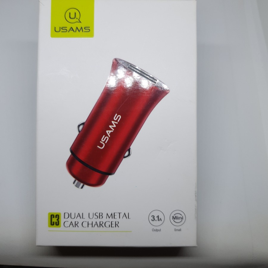 Charger Mobil Usams 2 Port 3.1A