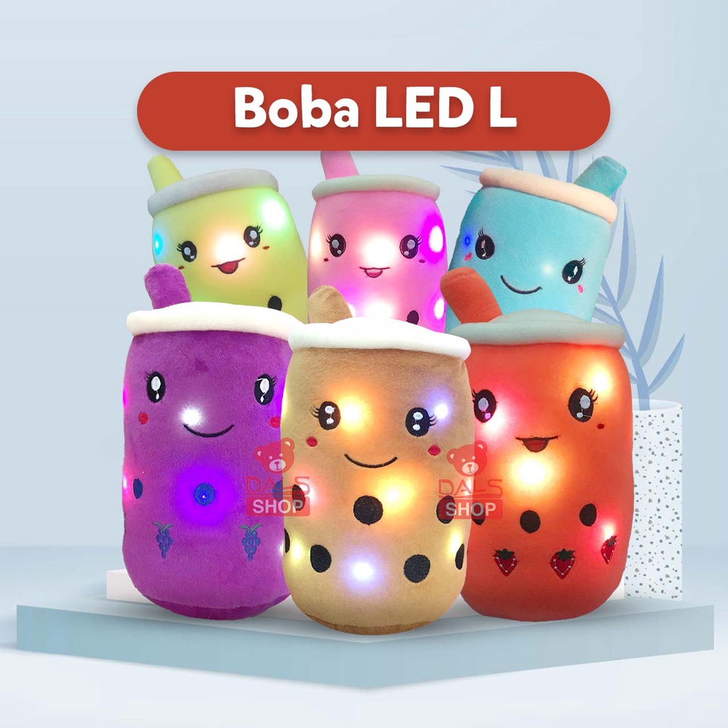 Boneka boba LED milk tea Bubble ukuran 30 cm bahan yelvo sangat lembut SNI