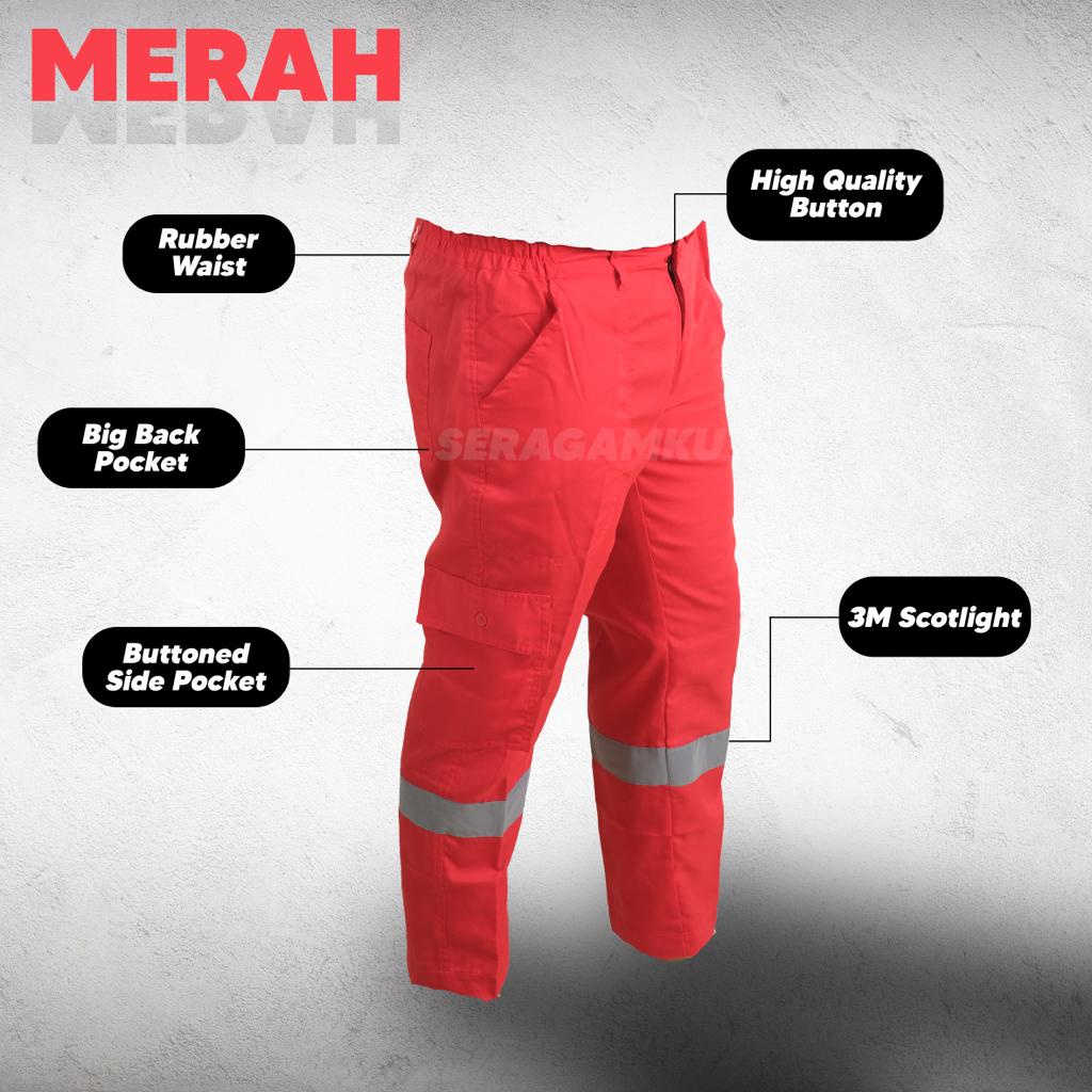 Wearpack Celana Werpack Safety Murah Celana Proyek Celana Kargo Merah