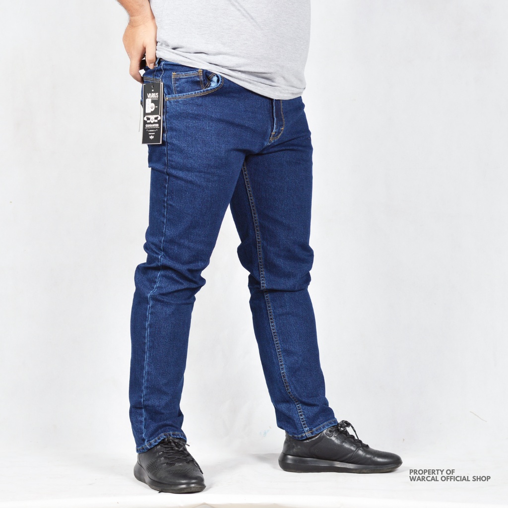 Celana JUMBO Pria Slimfit Jeans Panjang Bigsize Karet Biowash