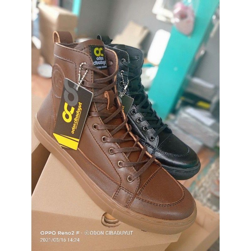 REAL PICT SEPATU SNEAKER CLASSIC PRIA BRAND LOCAL ODON CIBADUYUT BAHAN KULIT SAPI ASLI SIMPLE SPORTY