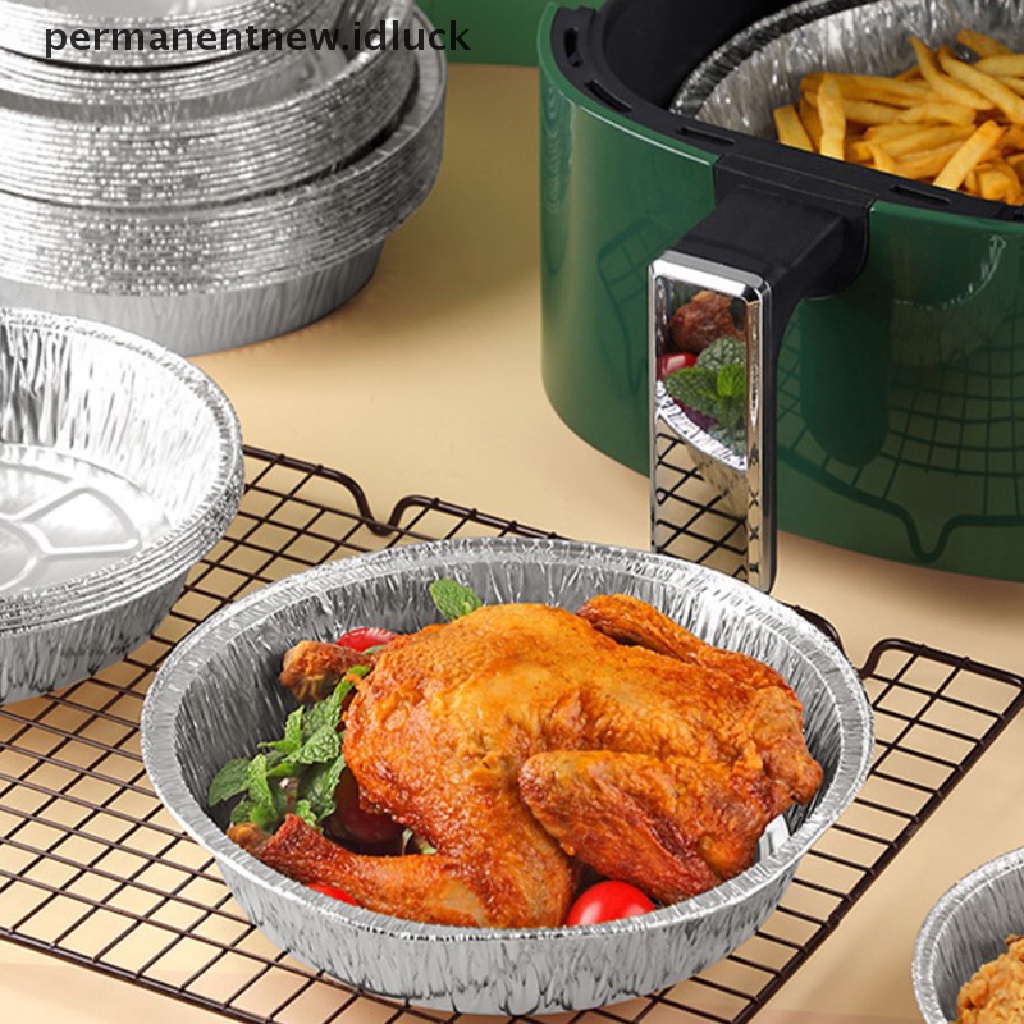 25pcs Kotak Kertas Aluminum Foil Tahan Minyak Sekali Pakai Untuk Air Fryer BBQ