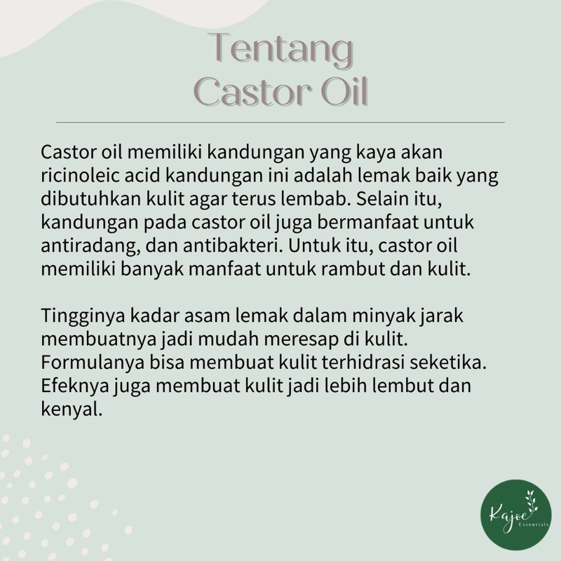 KAJOE Castor Pure Carrier Oil Minyak Jarak Murni Serum Perawatan Rambut Rontok Penumbuh Rambut