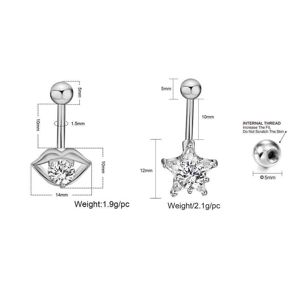 Perhiasan Tindik Perut Nanas Cinta Bedah Cubic Zirconia Cartilage Earring