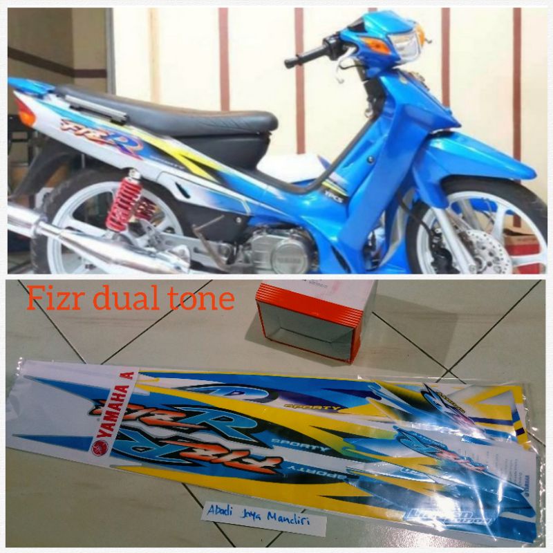Striping Lis Stiker Yamaha Fizr F1zr Biru Silver dual tone full set Asli Yamaha