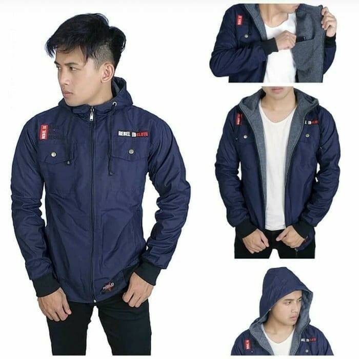 Jaket Parasut Pria Dan Wanita Hoodie Jumbo Outdoor Distro Keren Murah Bolak Balik