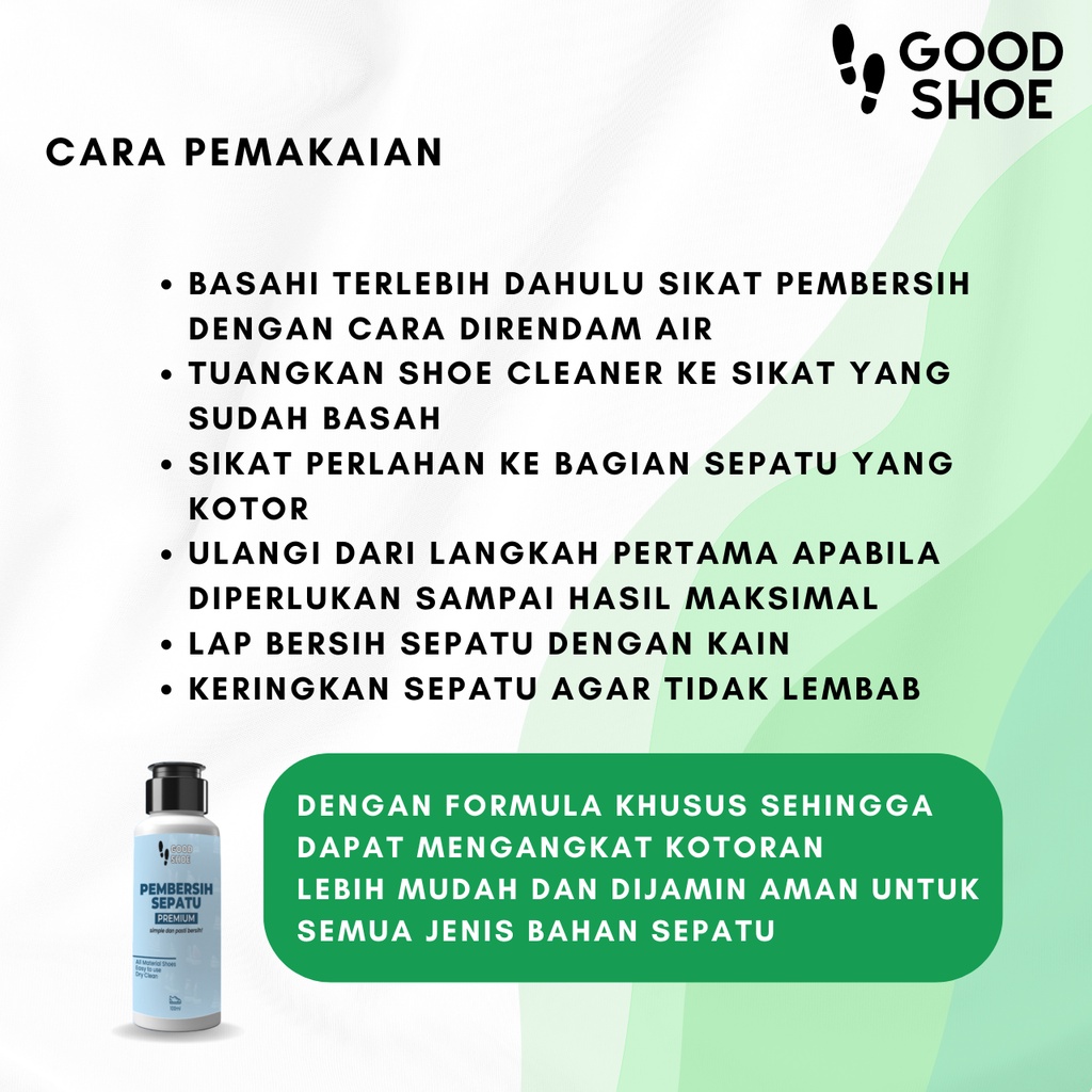 Good Shoe Paket Keren Pembersih Sepatu Dan Pemutih Sepatu Premium Whitening Unyellowing Sepatu Dan Premium Shoe Cleaner Penghilang Noda Kuning Sepatu Futsal Bola Sneaker Canvas Kanvas Suede
