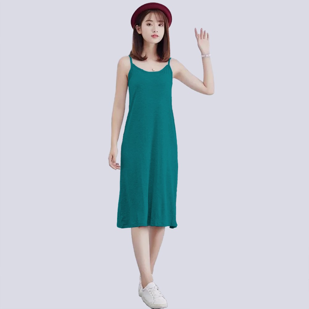 Midi Dress Camisoles Singlet Tali kecil Wanita Gaya Korea - XSHOP Anggun